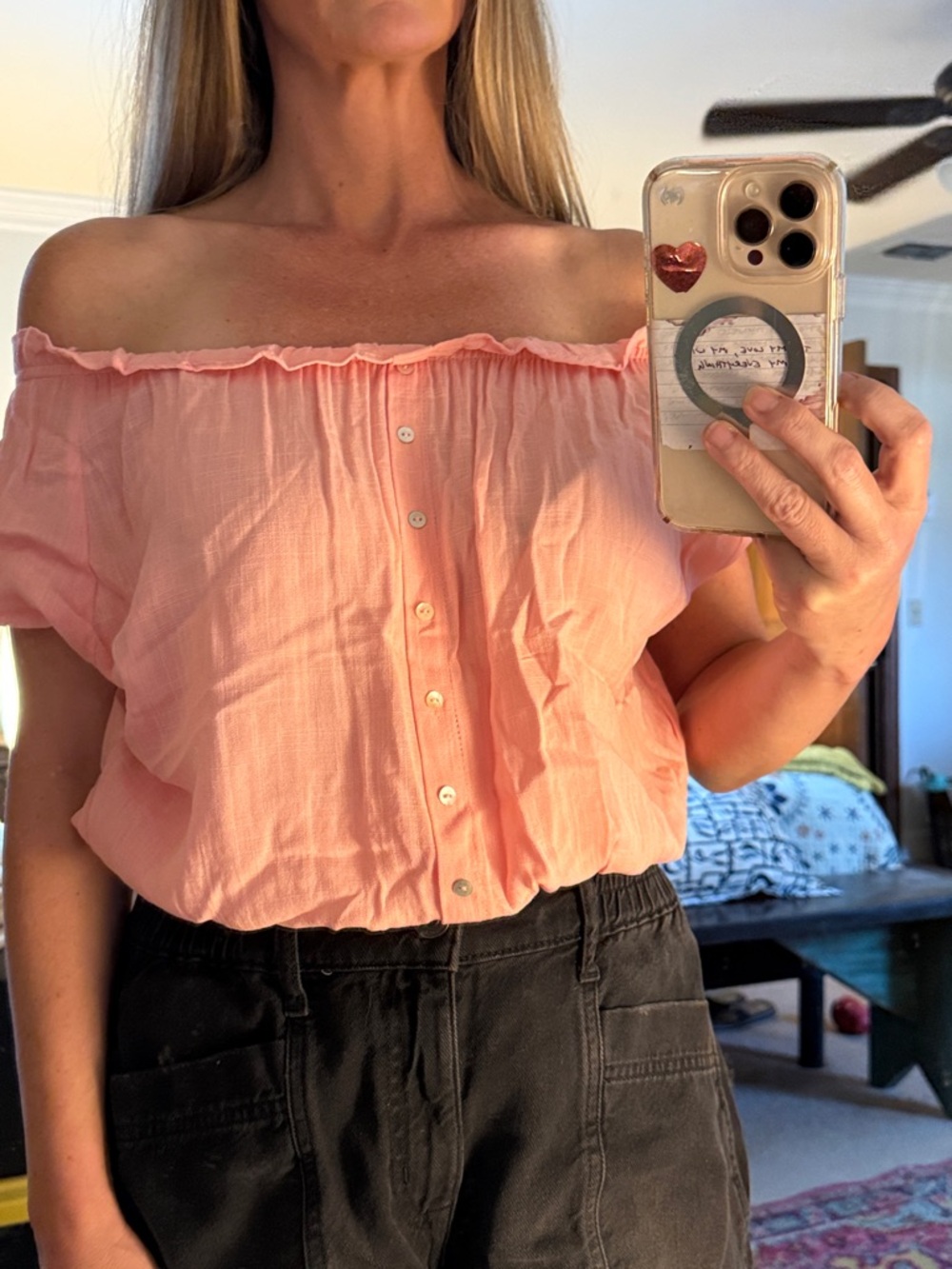 NWOT HYFVE Off Shoulder Ruffle Trimmed Blouse Size S